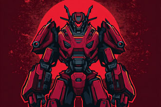 design a custom mecha robot mascot logo