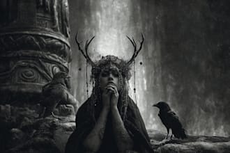 create dark art illustration