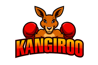 design super boxing kangaroo mascot logo with unlimited revision