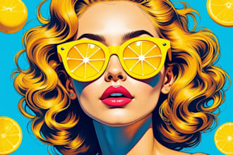 draw pop art portrait style