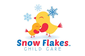 design awesome snow flakes tm child care logo