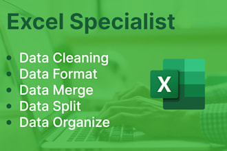 clean, merge, format, split excel data