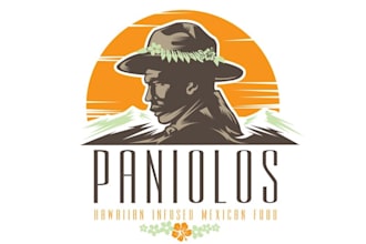 design paniolos hawaiian cowboy grill logo
