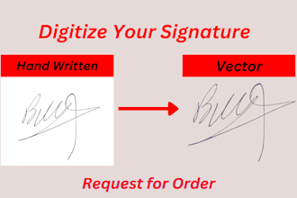 digitize your handwritten signature into a logo vector