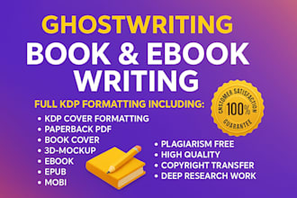 be your professional ebook ghostwriter for non fiction books