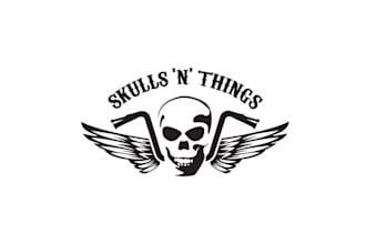 do biker style splashy masculine new logo for skulls things