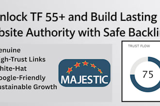increase your website trust flow tf to 55 with safe whitehat authority backlinks