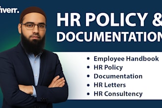 create professional HR policies, employee handbook and job descriptions for you