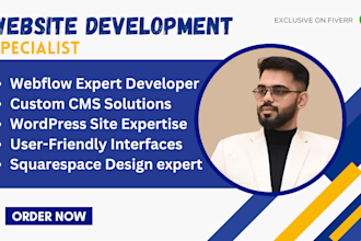 build squarespace, webflow, custom landing page, and modern business webs