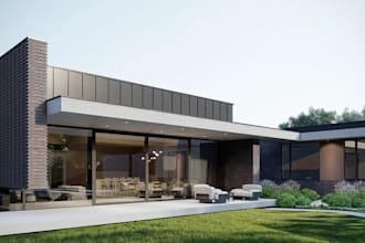 reconvert 3d floor plan, interior residence villa house, exterior cgi rendering