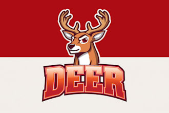 design eye catchy deer mascot logo with express delivery
