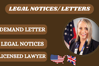 draft legal letter, cease and desist and demand letters professionally