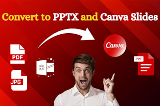 convert PDF, jpg and files into pptx and canva slides