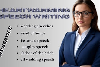 be your vows writer, engaging wedding speech and well tailored best man speech