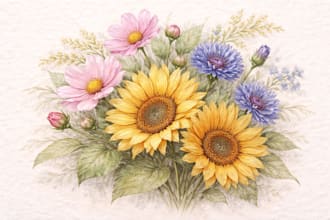 draw a botanical hand drawing of fruit illustration, plant, flower