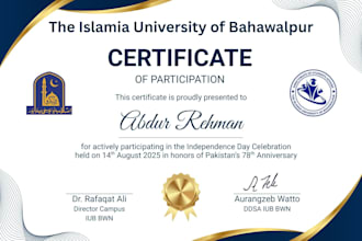 design professional certificates of achievement, appreciation, or participation