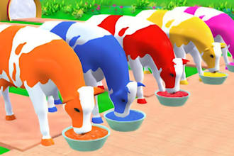 create 3d animal crossing fountain animation
