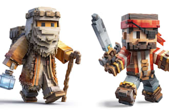 do minecraft blockbench model, minecraft skin, minecraft texture, 3d block model