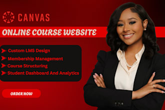 model and set up your online course website using canvas lms, circle lms