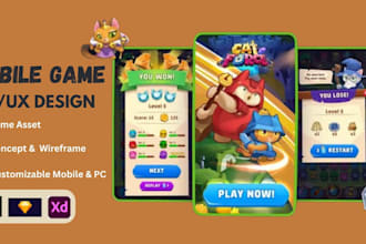 design professional game UI UX and custom game assets