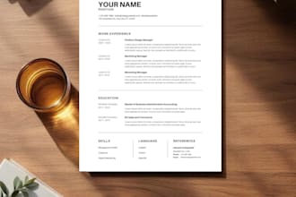 design a modern, keyword optimized resume or CV
