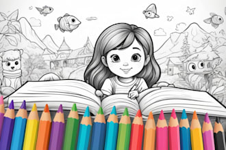 create a cozy bold and easy coloring book illustrations for your children