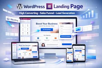 design wordpress landing page elementor pro for sales funnel and lead generation