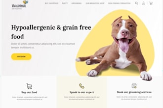 develop custom pet care website, dog, cat and horse website