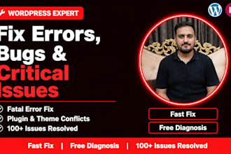 fix wordpress errors, bugs, issues and repair your website
