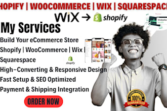 build and optimize shopify woocommerce and squarespace ecommerce