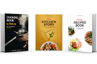 design unique recipe book cover, cookbook cover, professional book cover