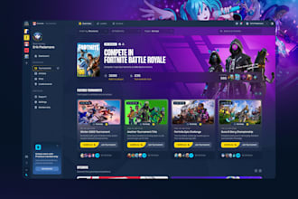 create a responsive gaming website, tournament website, arcade game