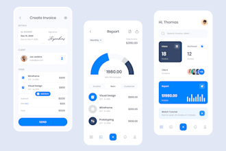 develop invoice app, billing app, accounting app, digital receipts app