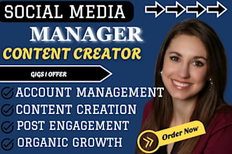be your social media manager and content creator strategist for ig tk followers