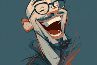 design a funny cartoon character, caricature, logo, portrait