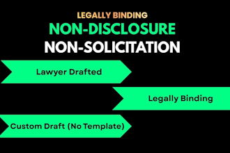 draft custom nda, non solicitation agreement for your business or startup