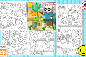create cute cozy bold and easy coloring book for kdp