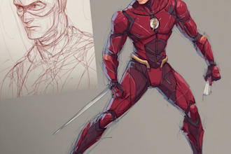 create scifi, fantasy, superhero character design