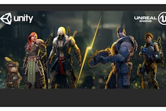 develop a realistic mobile  3d unity shooting or fighting game