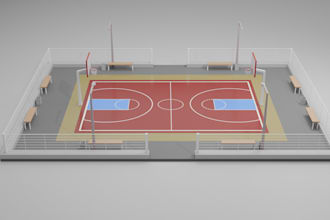 design 3d basket court club, pickleball, baseball, sports complex facility, game