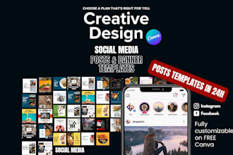 express social media post design in canva editable templates for your brand