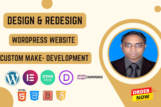 develop and redesign wordpress website with elementor