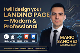 crearé tu landing page profesional y optimizada con next js y react
