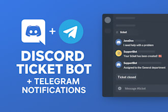 develop a discord ticket system with telegram integration