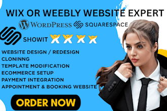 customize wix weebly business websites or design a showit portfolio website