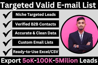build a verified niche targeted email list and accurate b2b leads