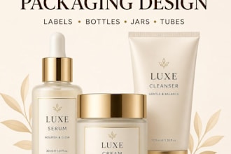 design premium skincare packaging and product labels