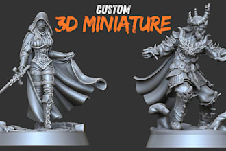 sculpt custom 3d miniatures, warhammer,dnd tabletop figurines and models for 3d