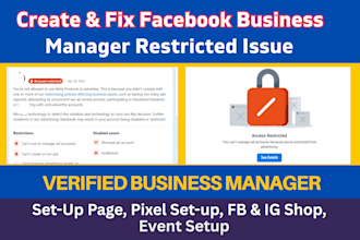 create and fix the facebook business manager, ad account