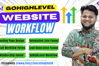 setup gohighlevel workflow, funnel automation and highlevel website design